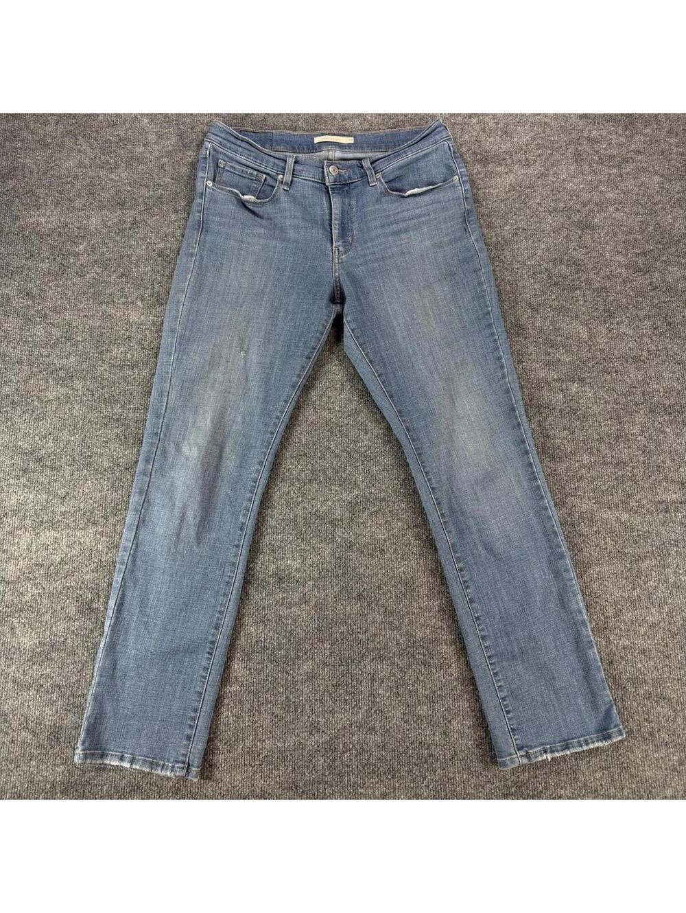 Levi's Light Blue Denim Classic Straight Jeans with Slight‎ Distressing 10